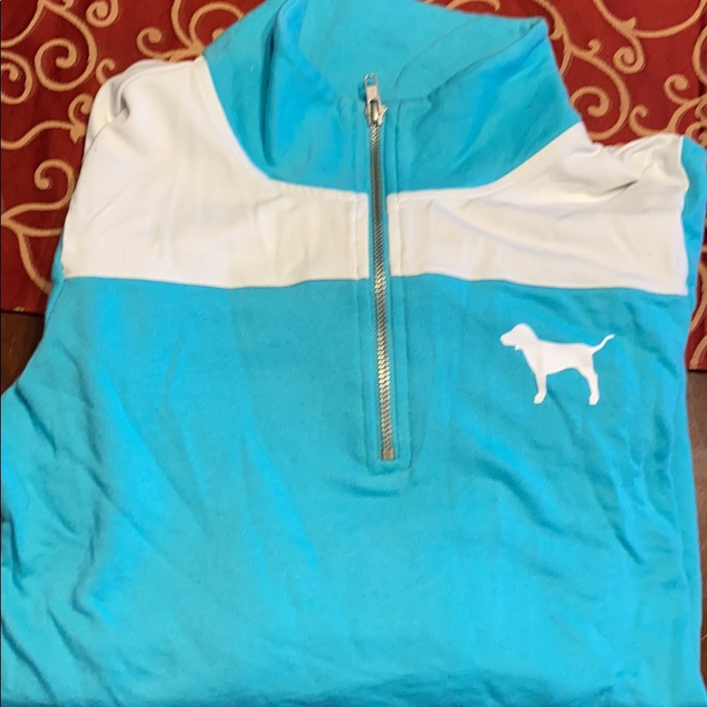 Pink 3/4 zip up sweatshirt